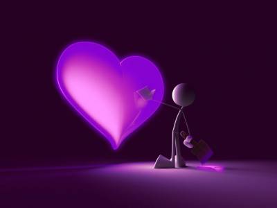 Pink Heart 3d ppt background