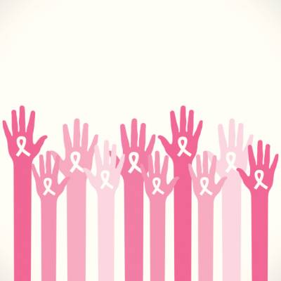 Pink Helping hands ppt background