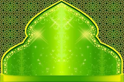 Green pattern islamic ppt background