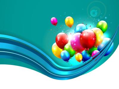 Wavy Line, Balloons, ppt background