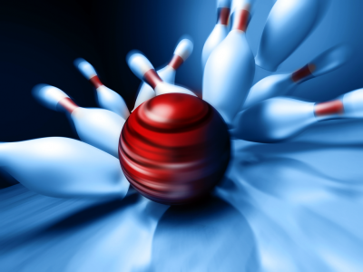 Red ball bowling ppt background