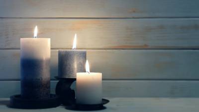 Candle white blue ppt background
