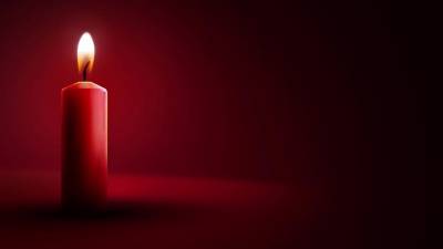 Red background candle ppt background