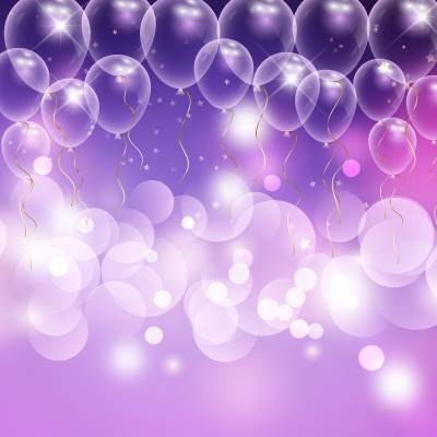 Purple celebration balloons ppt background