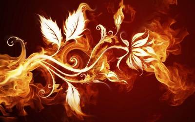 Flower shaped flame ppt background
