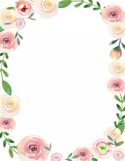 Watercolor rose flower ppt background