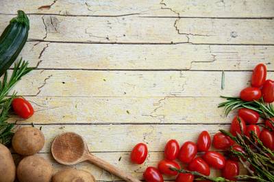 Tomato, eggplant, Organic ppt background