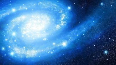 Blue galaxy cloud ppt background