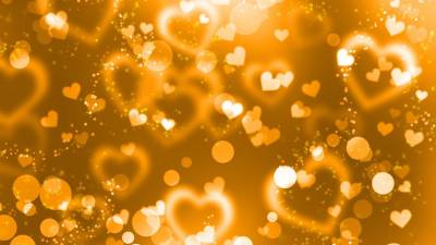 Hearted pattern gold ppt background