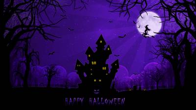 Halloween purple dark ppt background