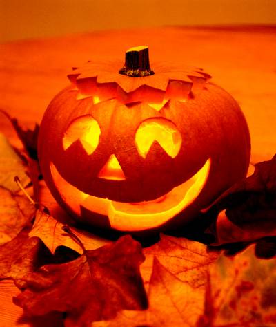 Smiling pumpkin halloween ppt background