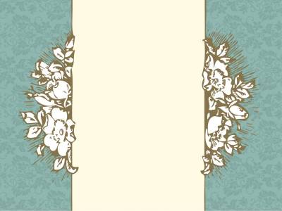 Turquoise floral blank ppt background