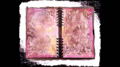 Embossed pink page ppt background
