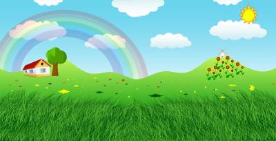 Quality cartoon, rainbow, ppt background