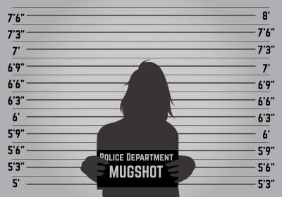 Mugshot criminal woman ppt background