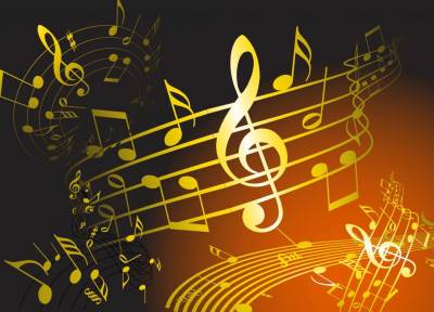 Beautiful music notes ppt background