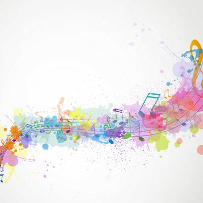 Watercolor drawing music ppt background
