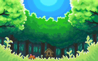 Pixel art forest ppt background