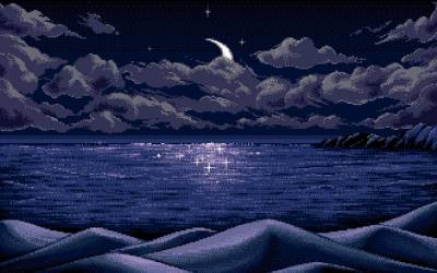 Pixel art night ppt background