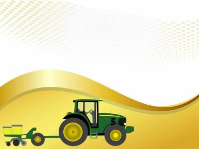 Green tractor farm ppt background