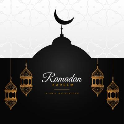 Black themed ramadan ppt background