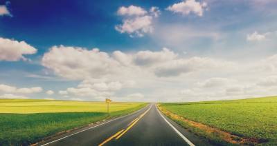 Cloud view road ppt background