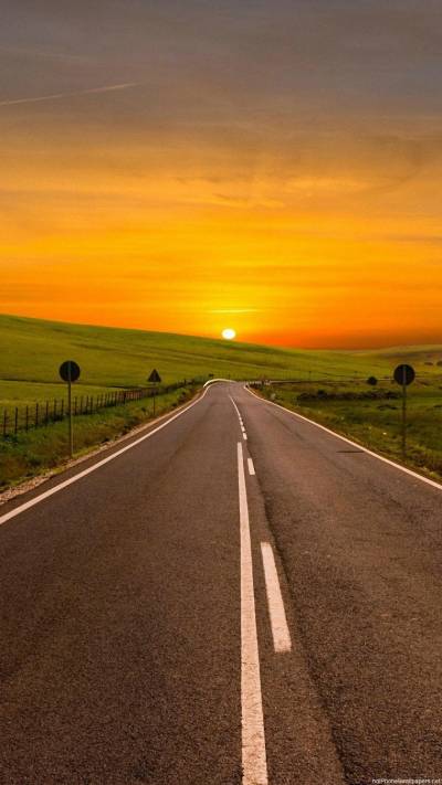 Sunrise and road ppt background