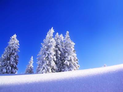 Blue sky, snow ppt background