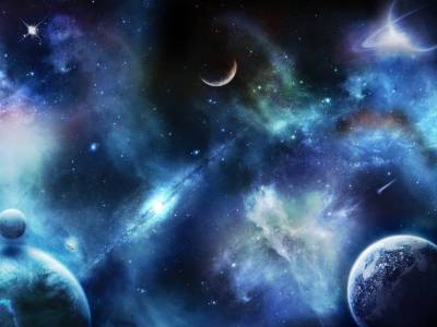 Planets, earth, Blue ppt background