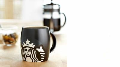 Starbucks cup glass ppt background