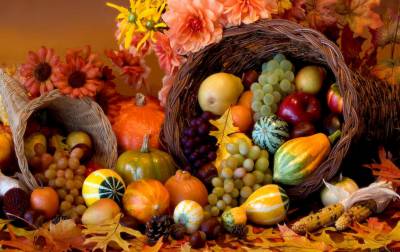 Mixed fruits thanksgiving ppt background
