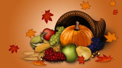 Animation thanksgiving fruits ppt background