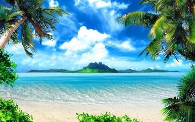 Tropical beach backgrounds ppt background