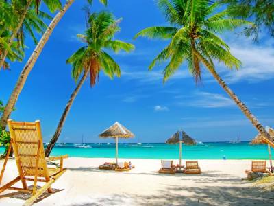 Tropical paradise beach ppt background