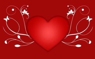Red heart design ppt background
