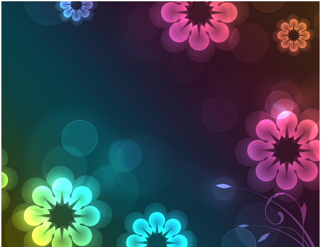 3d animated illuminated colorful flowers background powerpoint
