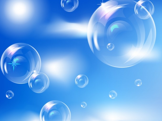 blue water bubbles free ppt background