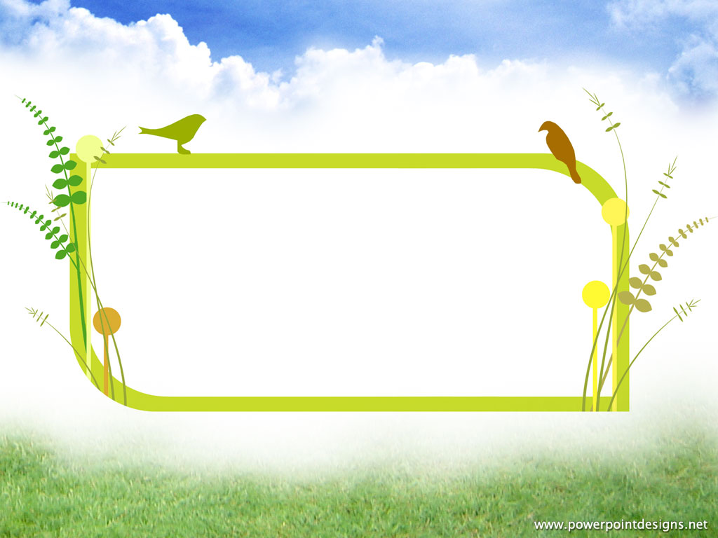 green frame with garden slide background
