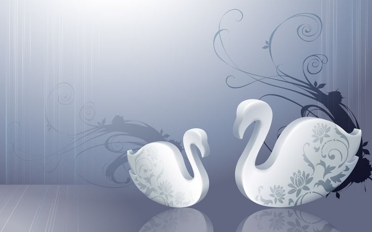 white ornate decor geese slide background