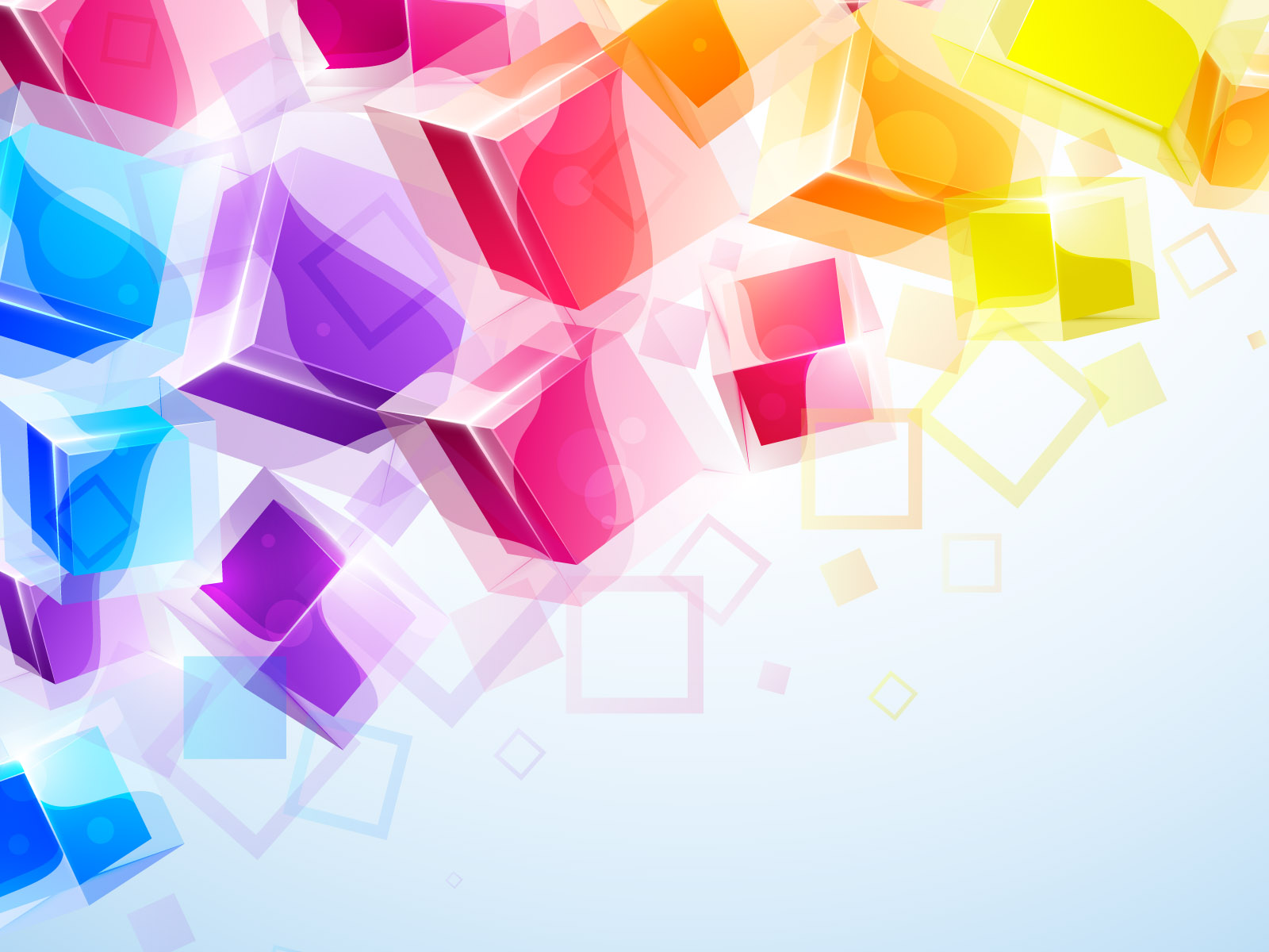 3d Business Colorful Square Background Power Point #645