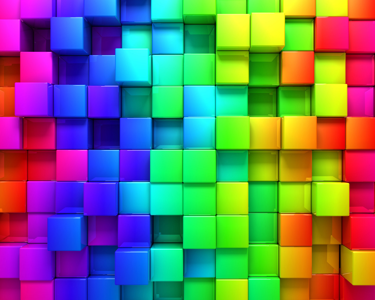 3d Colorful Cubes Backgrounds For PowerPoint