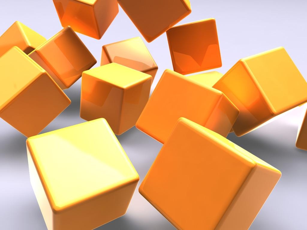 Gold 3d Cubes Powerpoint Background #644