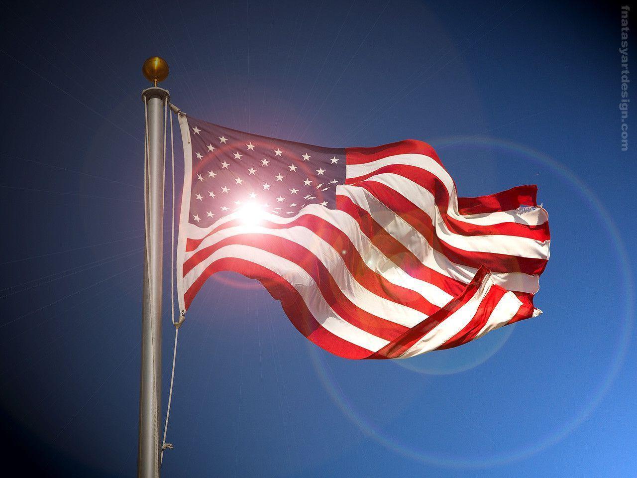 sunshine hitting american flag picture backgrounds 
