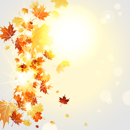autumn ppt bright autumn leaves vector backgrounds download