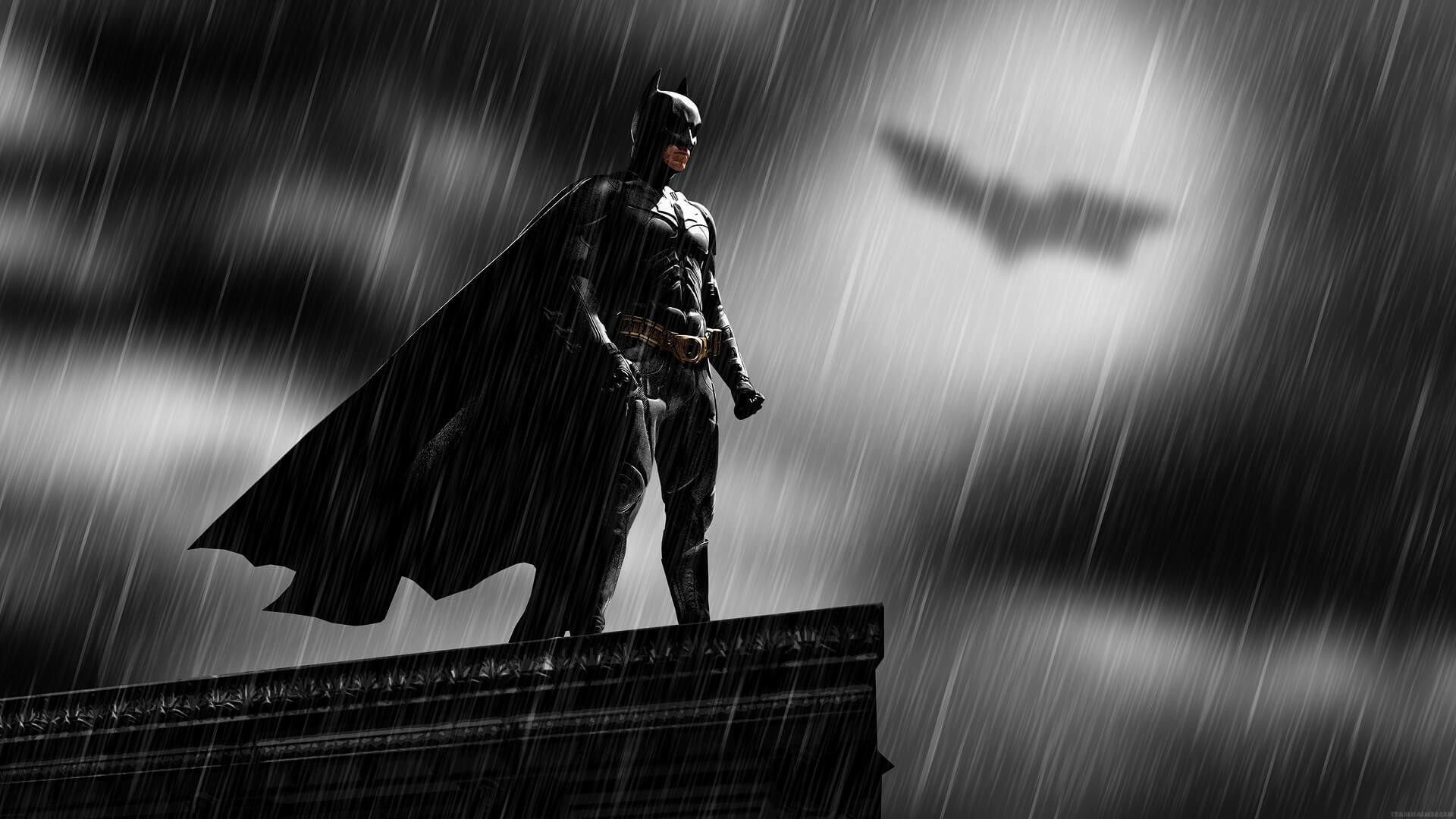 super hero, facing right Batman powerpoint background
