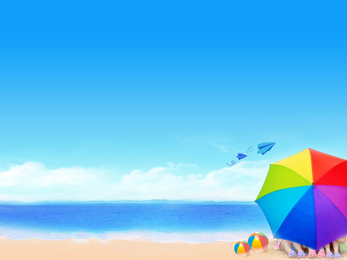 umbrealla, sky, clouds with beach background powerpoint