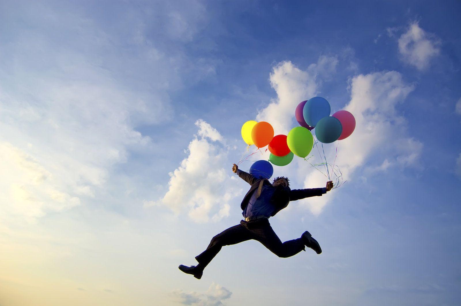 balloon and sky, male, best ppt background 