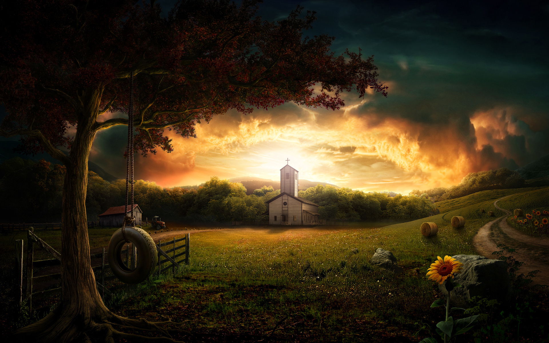 farm house, best desktop background 