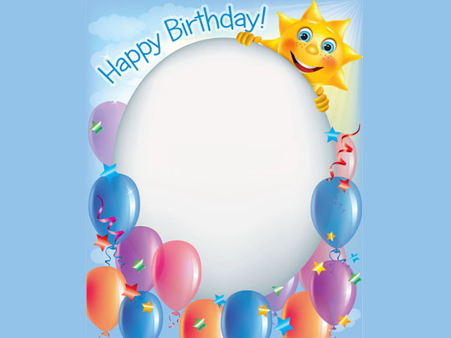 Birthday Balloon PowerPoint Background Blue Picture