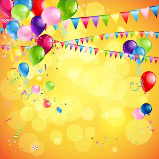 bright birthday background design vector download